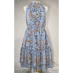 Abel The Label Size Small Jaase Halter Blue Flowy Floral Backless Mini Dress NWT